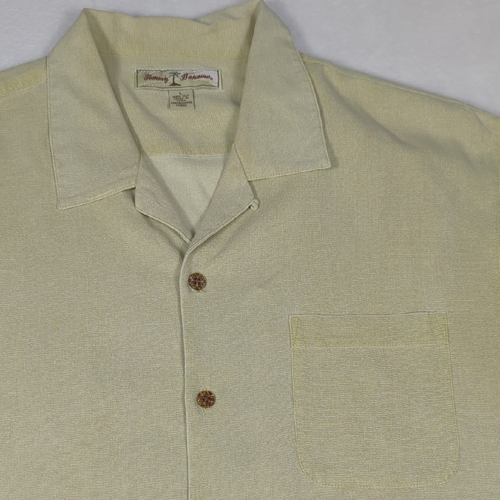 Tommy Bahama Tropical‎ Print Short Sleeve Mens Silk Camp Shirt Size Large